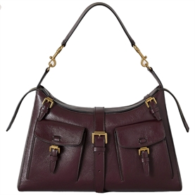 Mulberry Roxanne Shoulder Bag Oxblood High Shine Leather